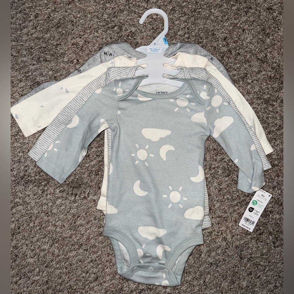 Carter's Gray and Cream Bodysuit Set